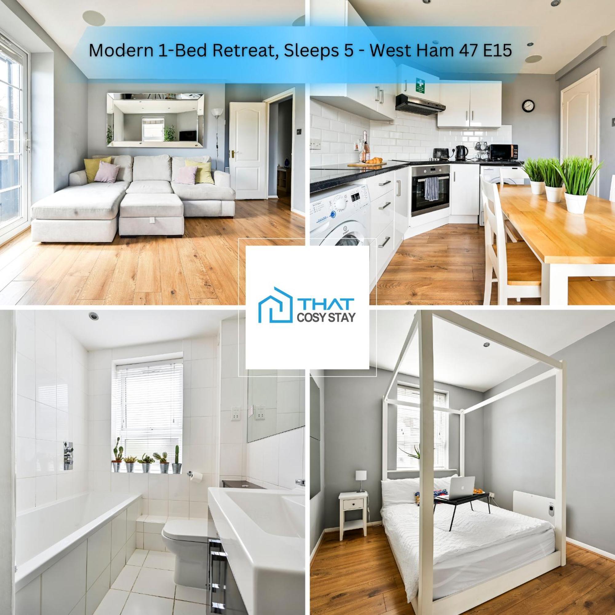Apartment Cosy 1-Bed E15, Sleeps 4, 1 Min From Tube Station Near O2 Arena