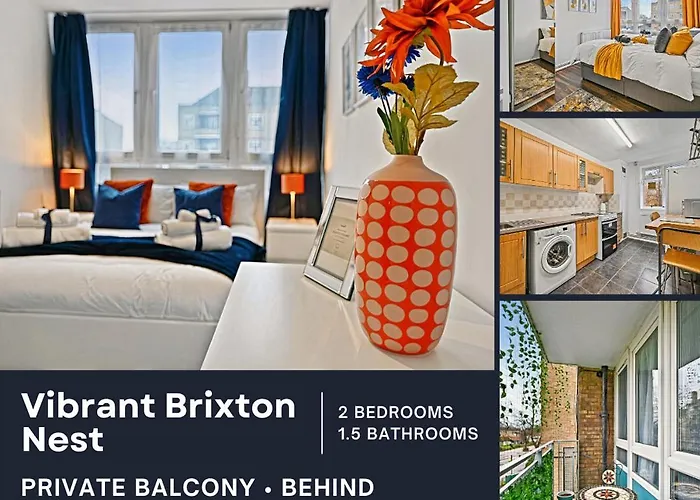 Chic 2-Bed Flat With Workspace, Balcony, Parking