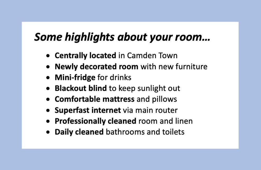 Luxury In Camden Town Near Shops, Cafes, Bars & Metro With Shared Bathrooms * Londen