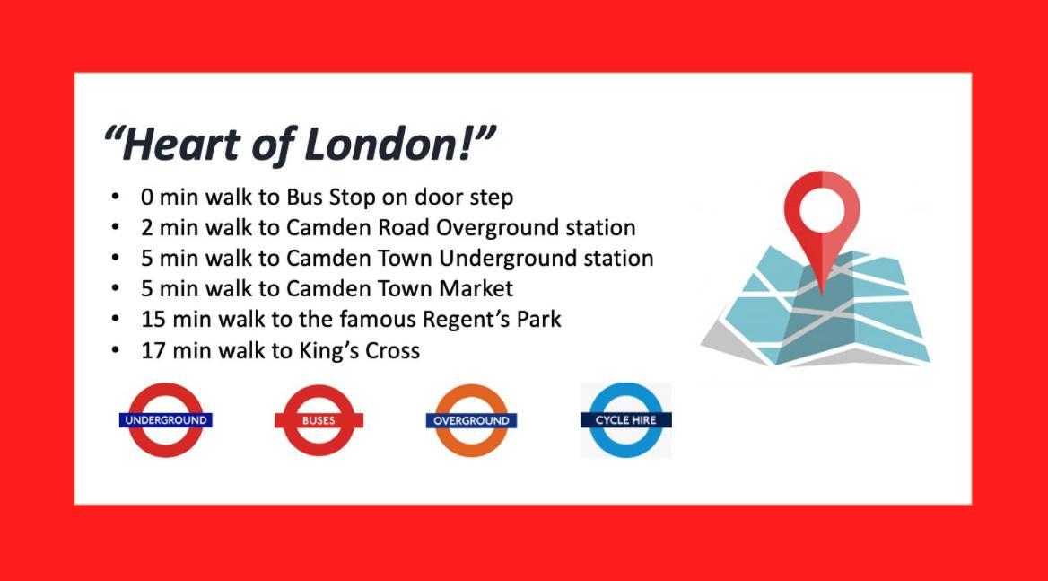 Luxury In Camden Town Near Shops, Cafes, Bars & Metro With Shared Bathrooms * Londen