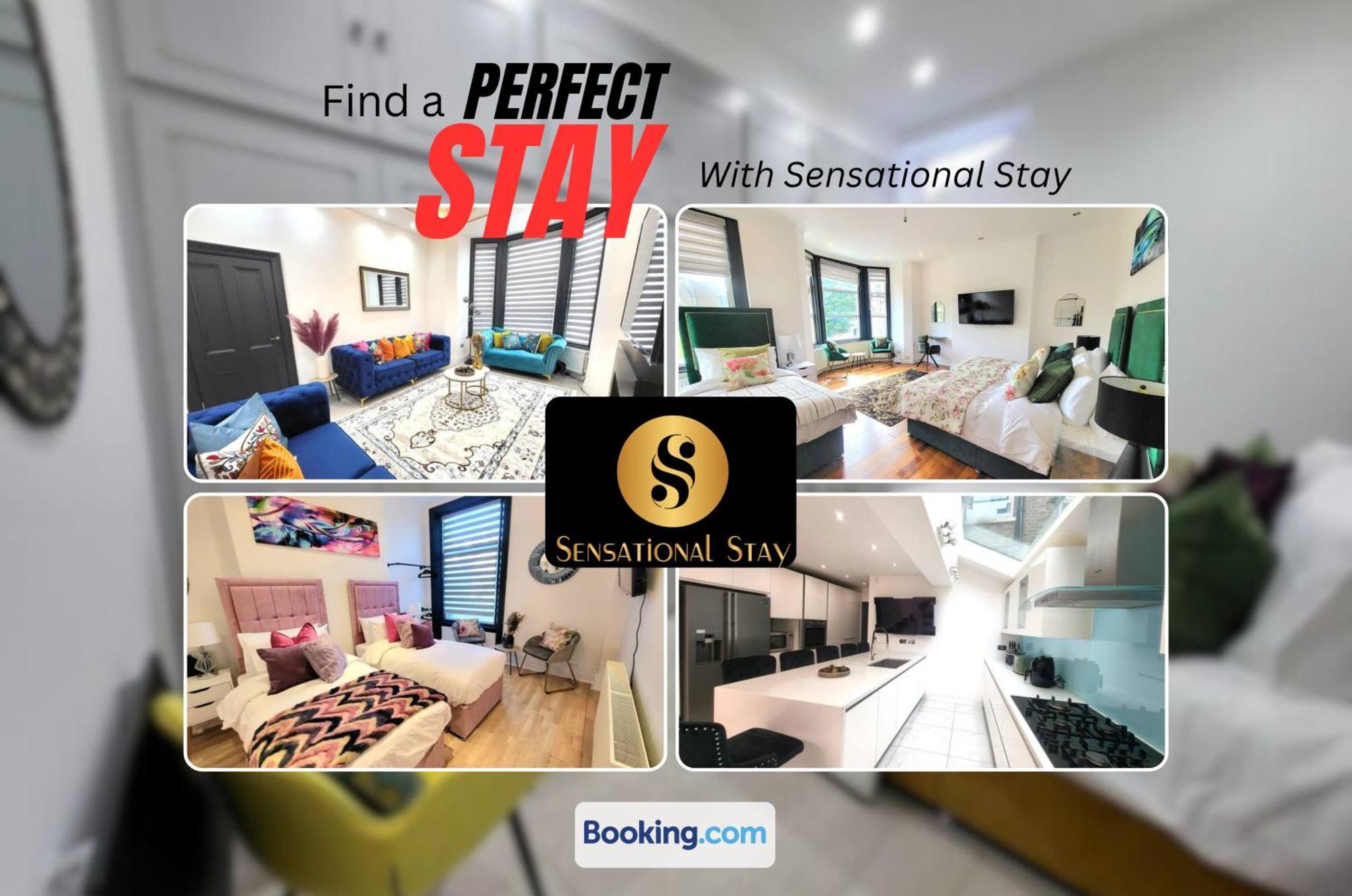 Feriehus Spacious Six Bedrooms House By Sensational Short Lets & Serviced With 13 Beds, Free Parking, Free Wi-fi & Balcony London