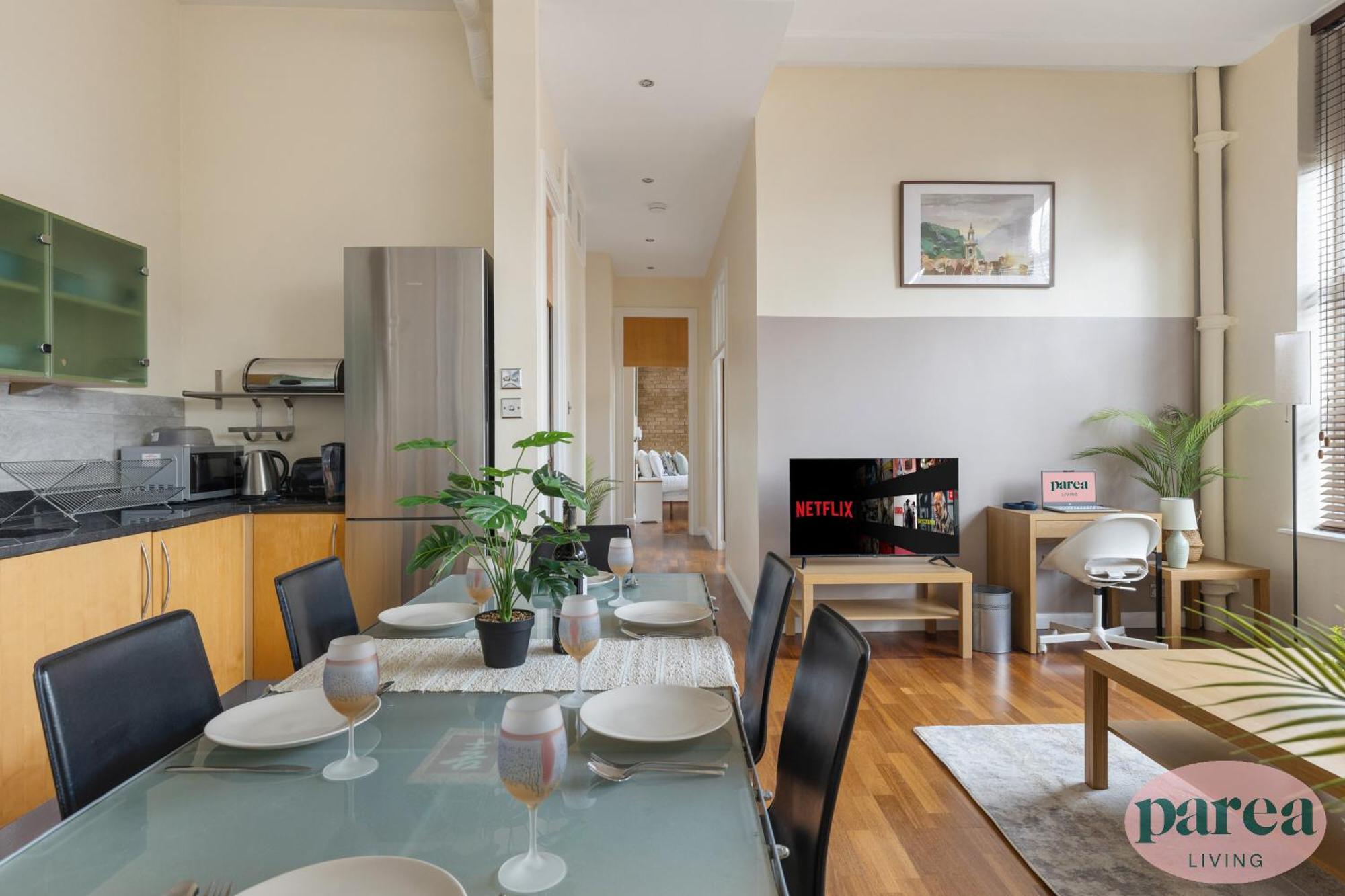 Apartment Parea Living - Spacious 3 Bed Flat, Canary Wharf Views With Parking