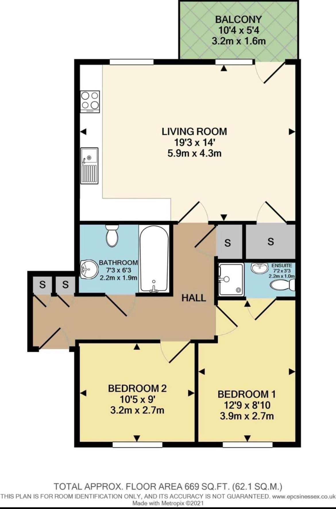 Modern 2 Bed Flat With Balcony, Easy Access Leilighet London
