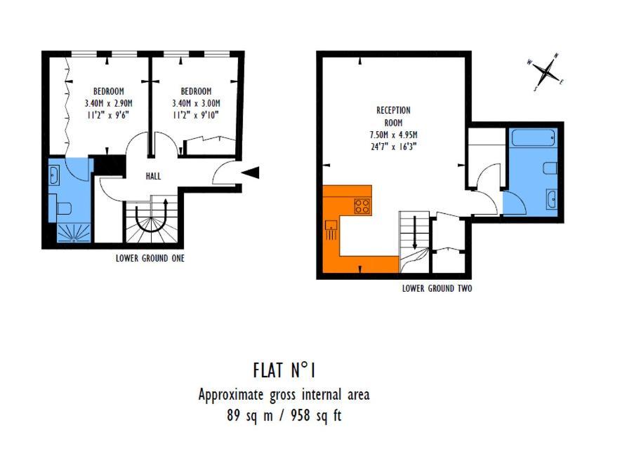 Stylish 2 Bed Split Level Flat Leilighet *