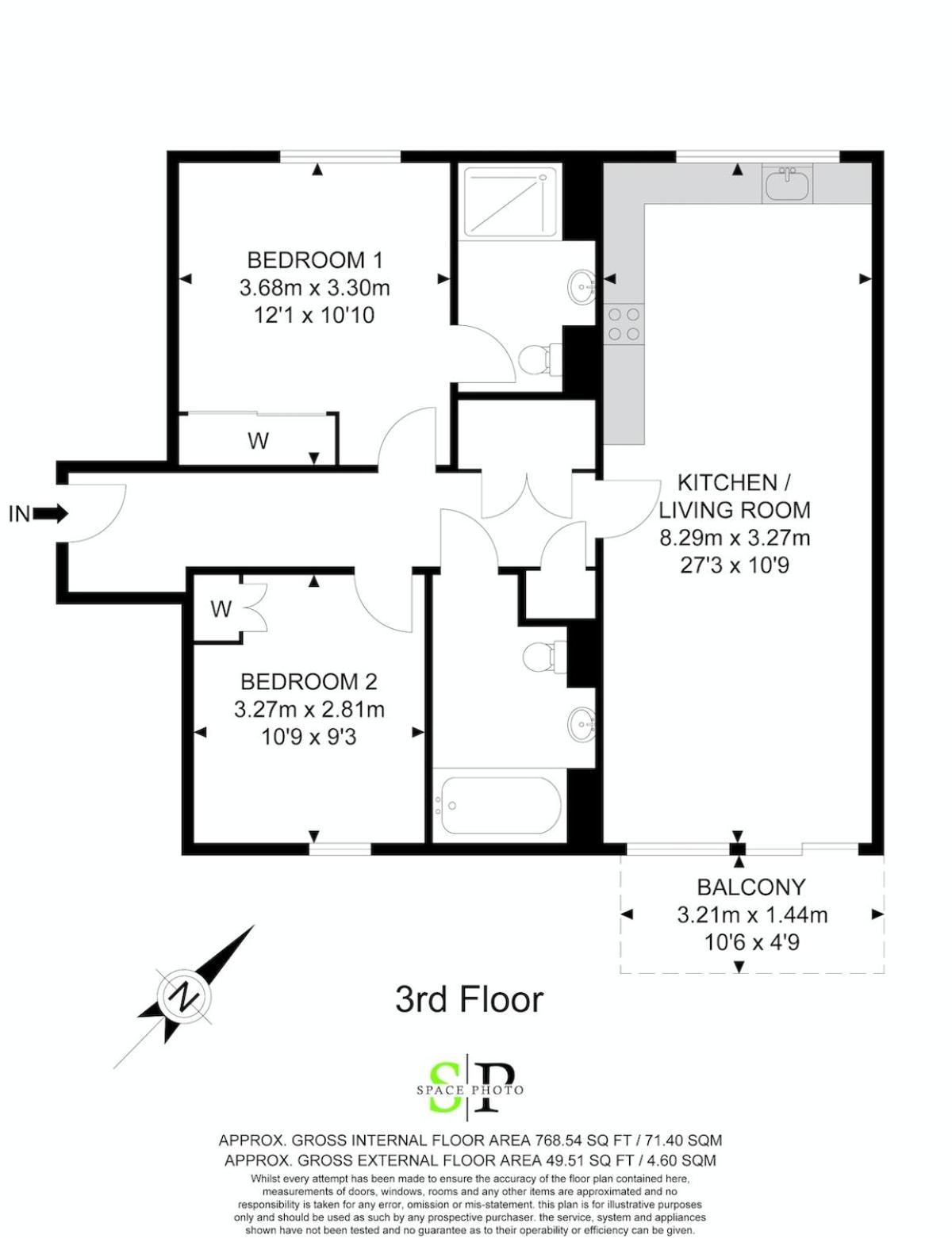 Apartment Modern 2 Bed 2 Bath Flat With Balcony Surrey Quays London