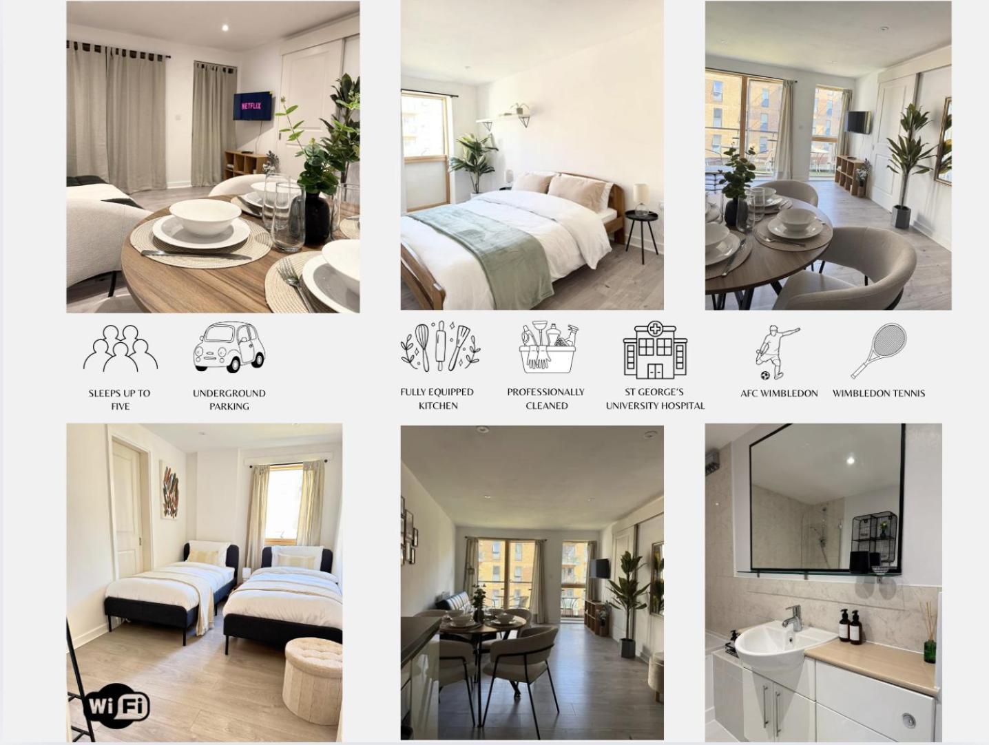 2 Bedroom Apartment In Wimbledon - Free Underground Parking - Sleeps 5 Apartment