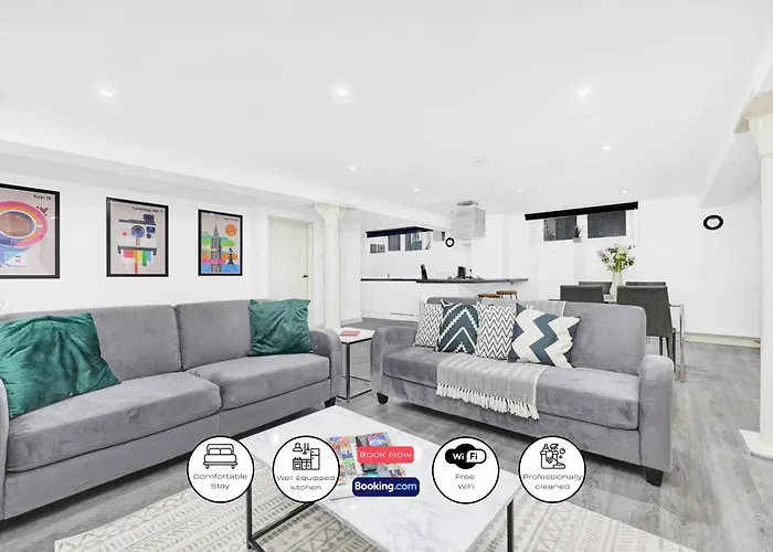 2 Bed Basement Apartment Short Term Rental & Flexible Renting Shoreditch With Free Wifi !