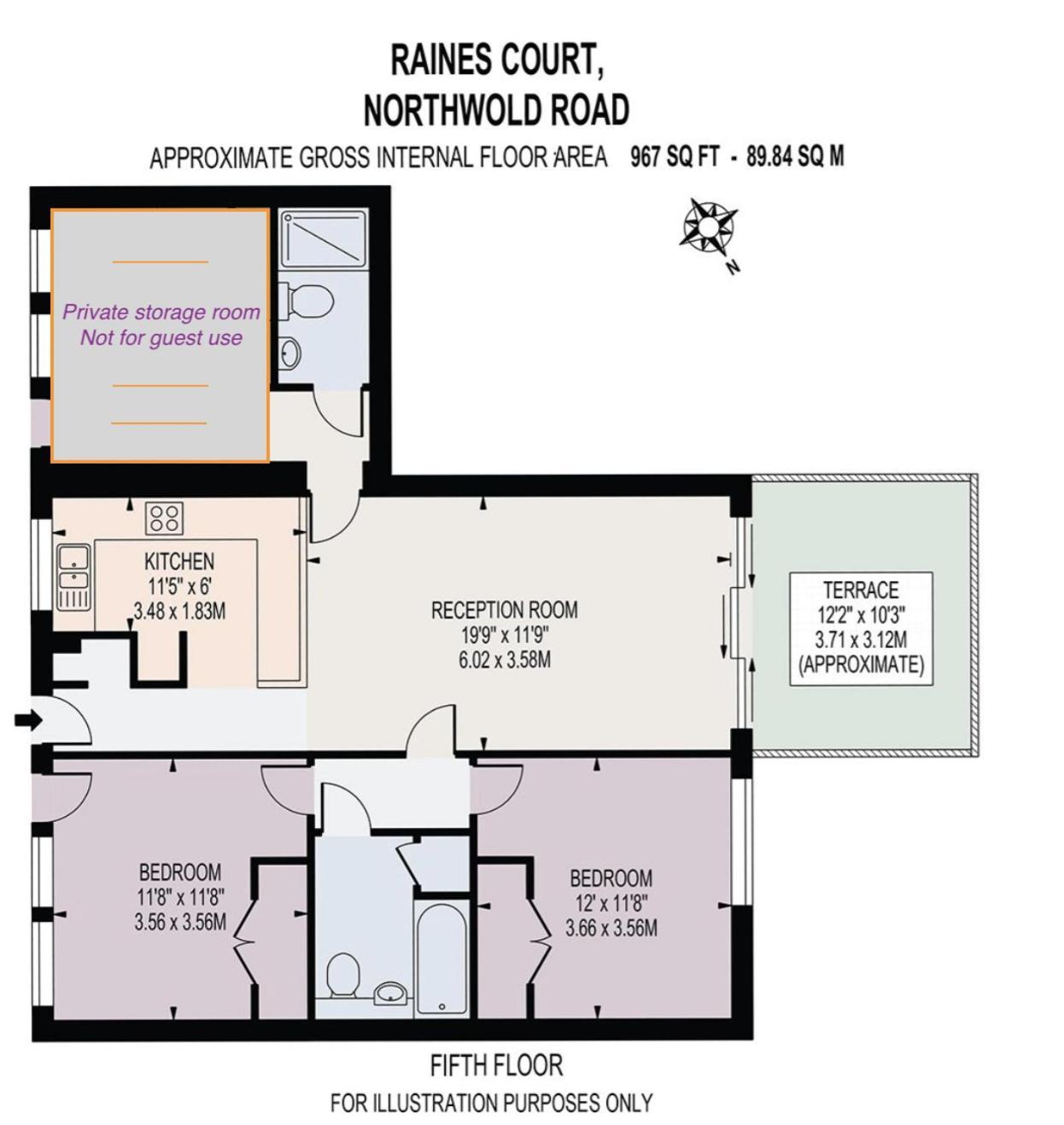 Apartment Roof Terrace, 2-bed 2-bath, Stoke Newington London