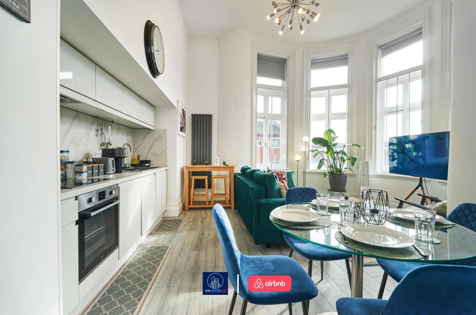 Last-minute Escape L Sleeps Up To 4 Guests L One-bedroom With King Bed And High Ceilings Near Camden By Live Short Lets & Serviced Appartement