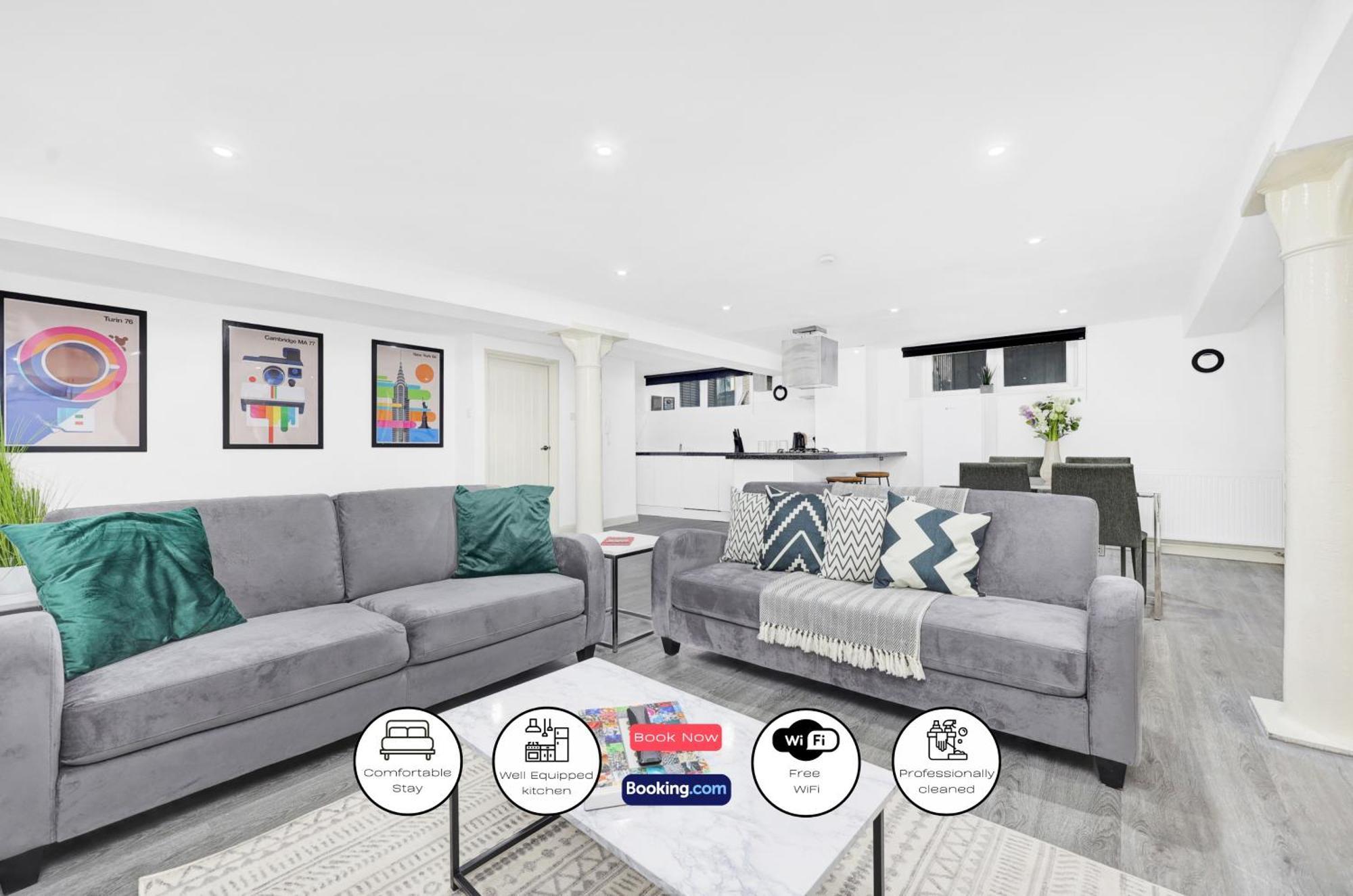 2 Bed Basement Apartment Short Term Rental & Flexible Renting Shoreditch With Free Wifi ! London