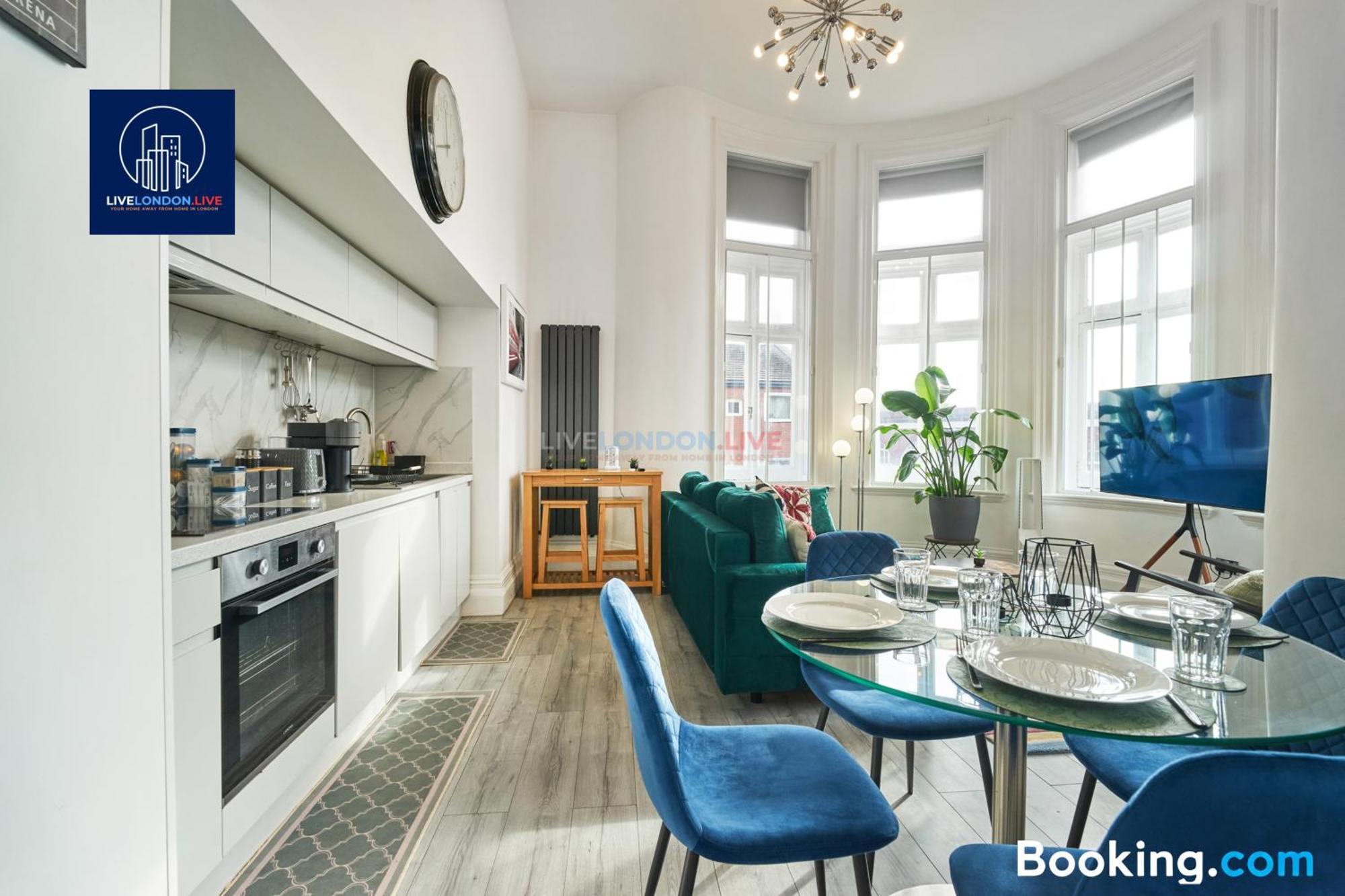Last-minute Escape L Sleeps Up To 4 Guests L One-bedroom With King Bed And High Ceilings Near Camden By Live Short Lets & Serviced *