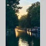 Narrowboat moored in West London Little Venice