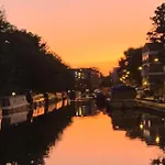 Narrowboat moored in West London Little Venice
