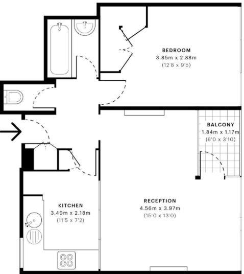 Leilighet 1-double Bedroom Aparment In *