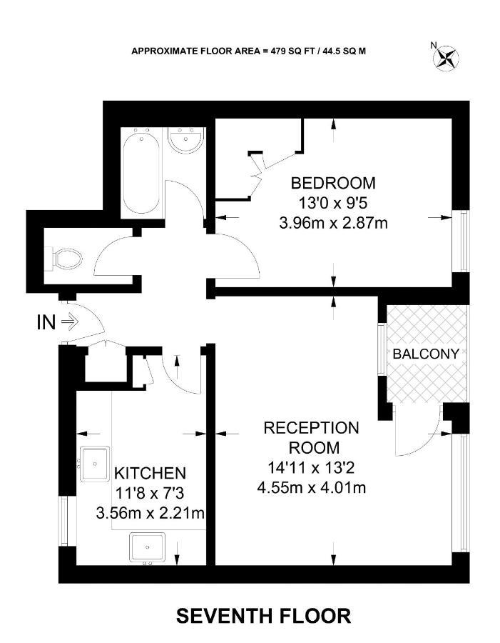 1-double Bedroom Aparment In Leilighet