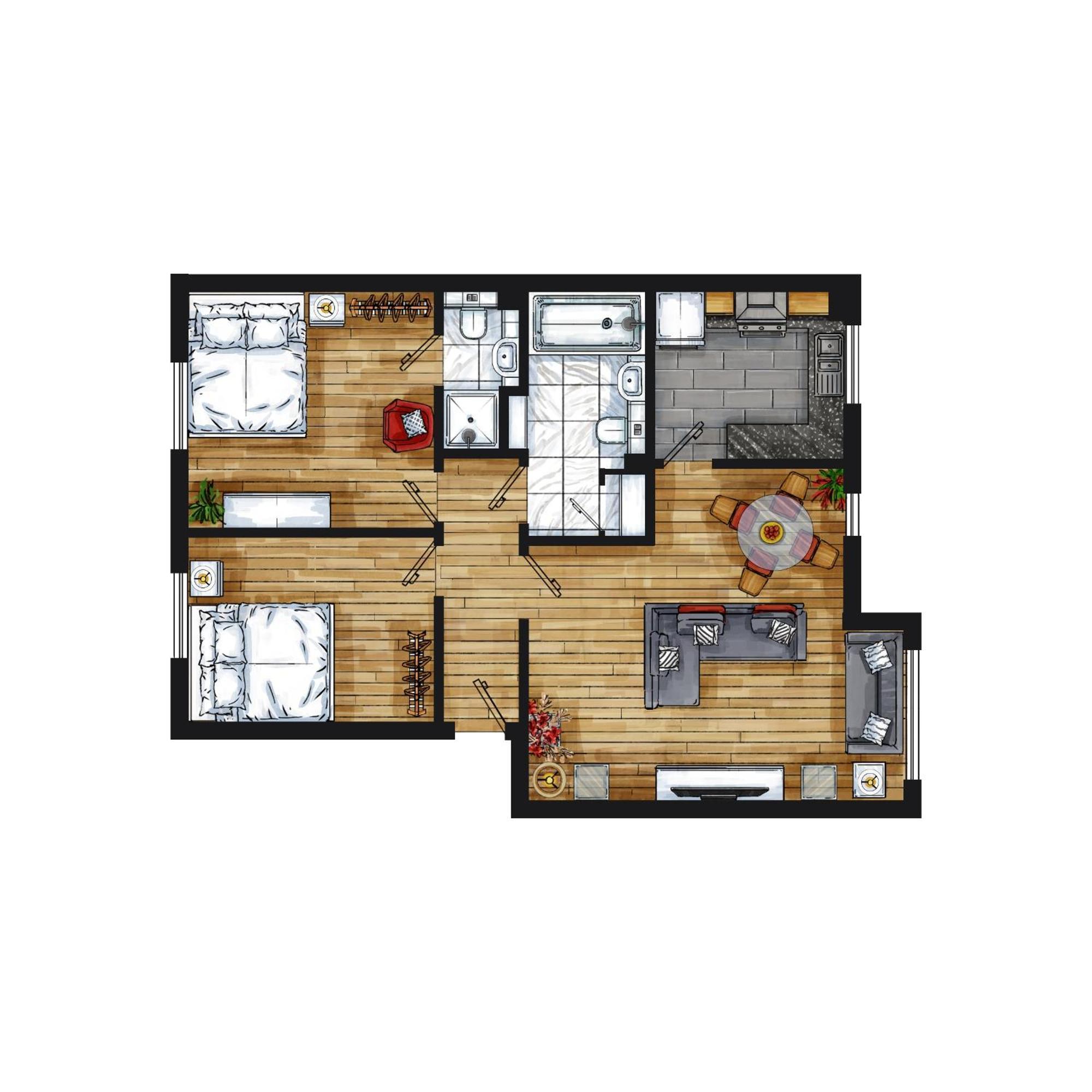 2 Bed Flat, Dedicated Workspace, Parking, 4ktv Apartment *