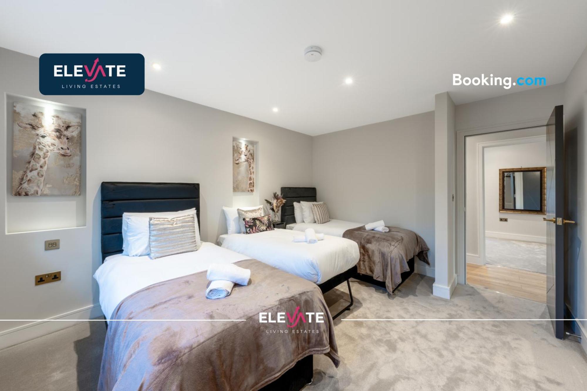 Premium Deals L Last-Minute Escape L 1 X Super King Bed And 3 Single Beds L Wembley Stadium Location, Free Parking, Sleeps 8 L Elevate Living Estates Short Lets & Serviced Apartments Wembley